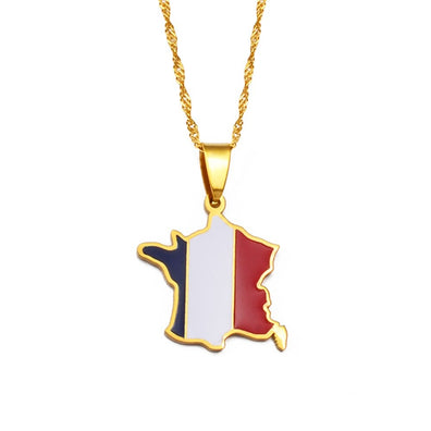 Collana bandiera Francia colore oro